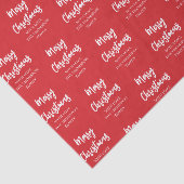Papier Mousseline Joyeux Noël Calligraphie Script Simple Rouge (Détail)