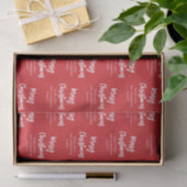 Papier Mousseline Joyeux Noël Calligraphie Script Simple Rouge (Cadeau)
