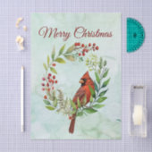 Papier Mousseline Joyeux Noël Cardinal Classique  (Artisanat)