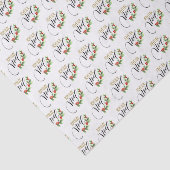 Papier Mousseline Joyeux Noël Chic Holly Floral | Noël (Détail)