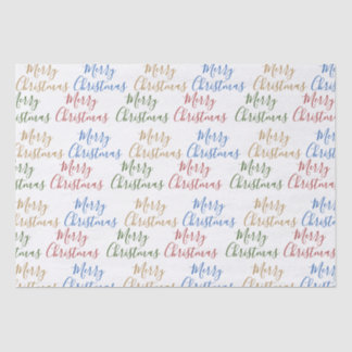 Papier Mousseline Joyeux Noël Coloré Script Motif Mots