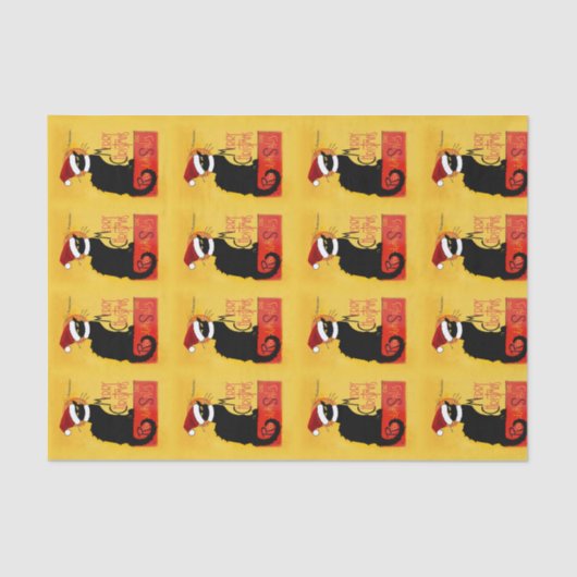 Papier Mousseline Joyeux Noël - Conversation Noir (Recto)