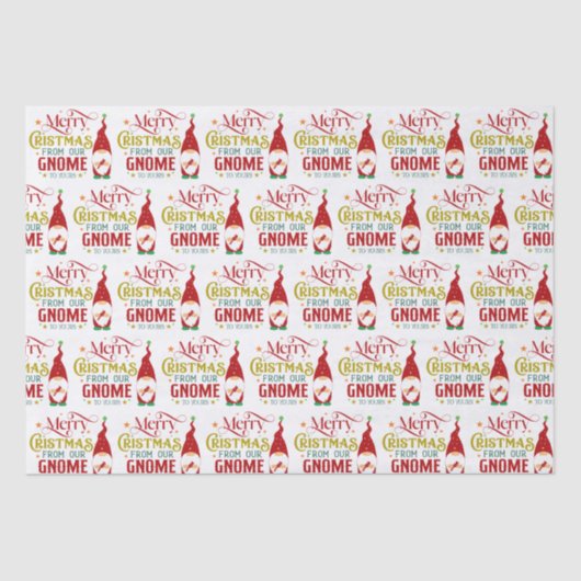 Papier Mousseline Joyeux Noël De Notre Gnome À Votre (Recto)