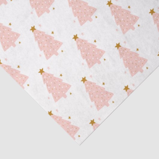 Papier Mousseline Joyeux Noël en arbre rose (Détail)