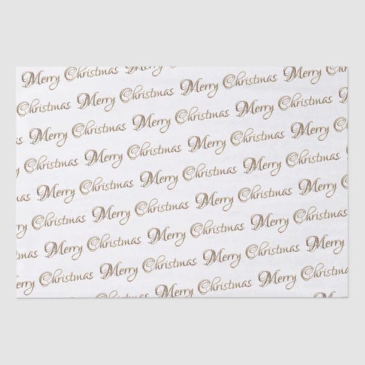Papier Mousseline Joyeux Noël en or métallique foncé (Recto)