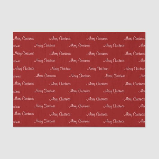 Papier Mousseline Joyeux Noël en rouge (Recto)