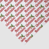 Papier Mousseline Joyeux Noël et Motif de texte Holly (Détail)