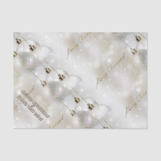 Papier Mousseline Joyeux Noël et une bonne année (Recto)