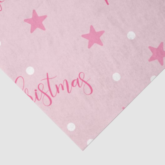 Papier Mousseline Joyeux Noël étoile rose Noël (Détail)