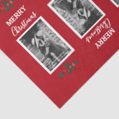 Papier Mousseline Joyeux Noël Festif Customisé Photo - Rouge (Détail)