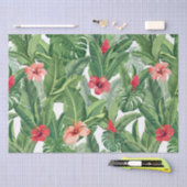 Papier Mousseline Joyeux Noël Fleur Tropicale Feuille verte Rouge (Artisanat)