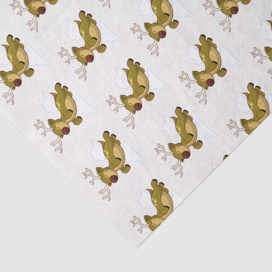 Papier Mousseline Joyeux Noël Flying Reindeer mignonne (Détail)