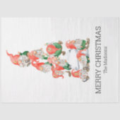 Papier Mousseline Joyeux Noël Funny Gnomes Tree Holiday (Recto)