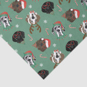 Papier Mousseline Joyeux Noël Grands Chiens Danois (Détail)