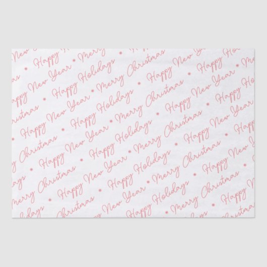 Papier Mousseline Joyeux Noël Joyeux Joyeux Joyeux Vacances Pink Scr (Recto)