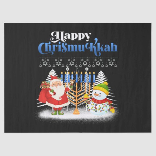 Papier Mousseline Joyeux Noël juif Chrismukkah Hanoukka (Recto)