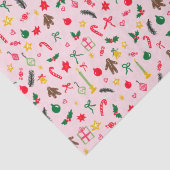 Papier Mousseline Joyeux Noël mignon Doodle Motif Whimsical (Détail)
