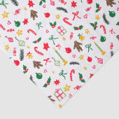 Papier Mousseline Joyeux Noël mignon Doodle Motif Whimsical (Détail)