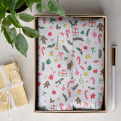 Papier Mousseline Joyeux Noël mignon Doodle Motif Whimsical