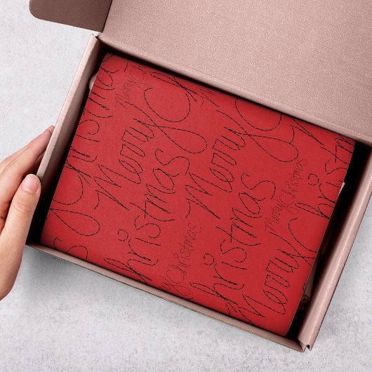 Papier Mousseline Joyeux Noël moderne Typographie Script