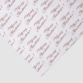 Papier Mousseline Joyeux Noël! Papier Tissus Red Script Holiday (Détail)