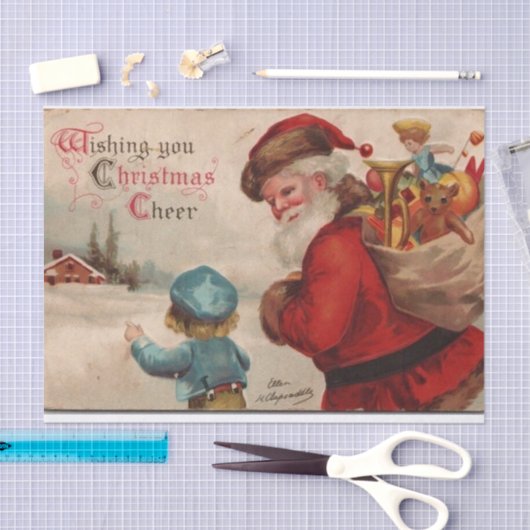 Papier Mousseline Joyeux Noël par Ellen Clapsaddle (Artisanat)