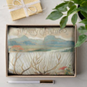 Papier Mousseline Joyeux Noël (Père Noël et son renne) (Cadeau)