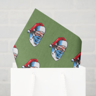 Papier Mousseline Joyeux Noël Père Noël Masque Visage