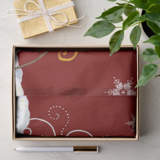 Papier Mousseline Joyeux Noël Père Noël Sleigh Cadeaux Snowflakes No (Cadeau)