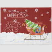 Papier Mousseline Joyeux Noël Père Noël Sleigh Cadeaux Snowflakes No (Recto)