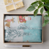 Papier Mousseline Joyeux Noël Père Noël, Snowman, Reindeer, Forêt (Cadeau)