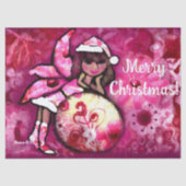 Papier Mousseline Joyeux Noël Pixie Whimsical Floral Decoupage (Recto)