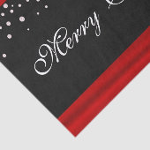 Papier Mousseline Joyeux Noël rouge et noir (Détail)