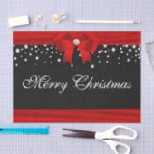 Papier Mousseline Joyeux Noël rouge et noir (Artisanat)