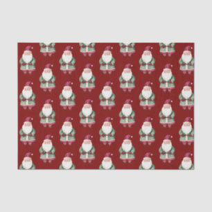 Papier Mousseline Joyeux Noël Rouge Vert Père Noël