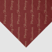 Papier Mousseline Joyeux Noël Script Bourgogne et or (Détail)