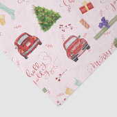 Papier Mousseline Joyeux Noël Script Holiday Tree Voiture Motif Wr (Détail)