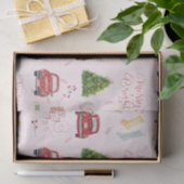 Papier Mousseline Joyeux Noël Script Holiday Tree Voiture Motif Wr (Cadeau)