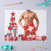 Papier Mousseline Joyeux Noël SlipperyJoe cadeau blanc rouge argent (Artisanat)