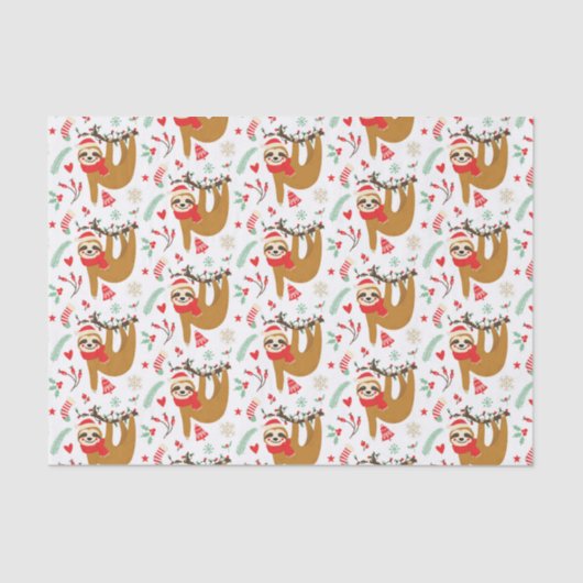 Papier Mousseline Joyeux Noël Sloth | Vacances (Recto)