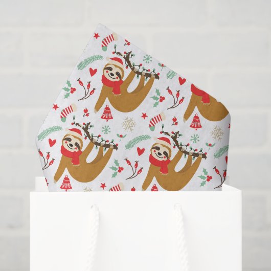 Papier Mousseline Joyeux Noël Sloth | Vacances (Sac cadeau)