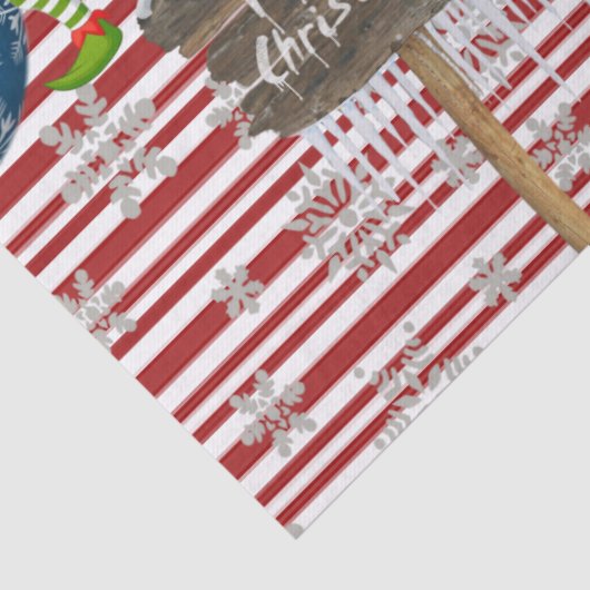 Papier Mousseline Joyeux Noël Tissu Papier Elf (Détail)