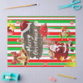 Papier Mousseline Joyeux Noël Tissu Papier Père Noël Elf (Artisanat)