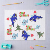 Papier Mousseline Joyeux Noël Tissu Papier Requin Poisson (Artisanat)