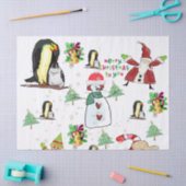 Papier Mousseline Joyeux Noël Tissu Papier Snowman Penguin (Artisanat)