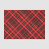 Papier Mousseline Joyeux Noël traditionnel Tartan rouge plaid (Recto)