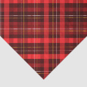 Papier Mousseline Joyeux Noël traditionnel Tartan rouge plaid (Détail)