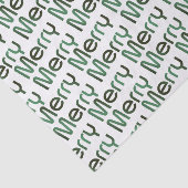 Papier Mousseline Joyeux Noël Vert Gradient Texte de vacances Tissu (Détail)