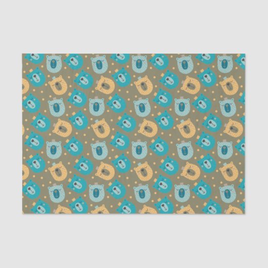 Papier Mousseline Joyeux Ours Kings (Recto)