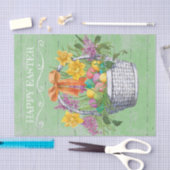 Papier Mousseline Joyeux panier de Pâques rustique d'oeufs de fleurs (Artisanat)